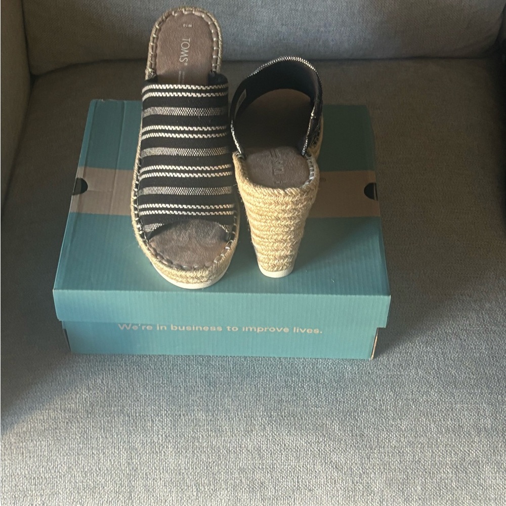 TOMS Monica mule black global stripe 10018185 - Picture 3 of 6